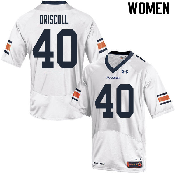 Women's Auburn Tigers #40 Flynn Driscoll White 2020 College Stitched Football Jersey